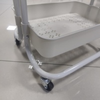 Panier de cuisine pliable à quantité minimale de commande bas chariot de rangement chariot de rangement blanc de cuisine pliante à 3 niveaux chariot chariot de rangement chariot de légumes de cuisine