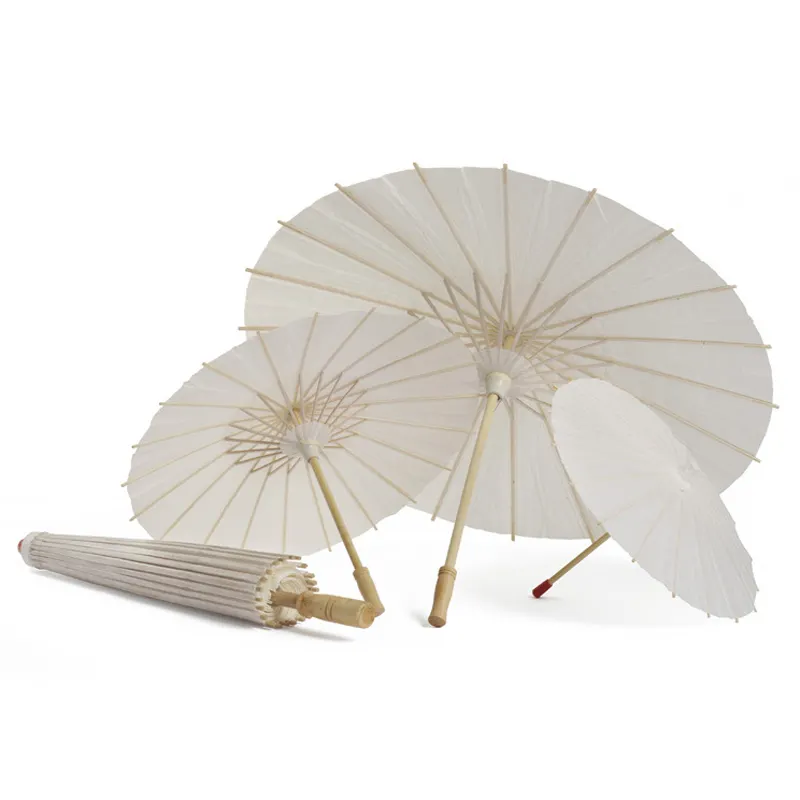 KS-291 Blanc Papier Bambou De Mariage Parasol De Mariée Parapluie pour BRICOLAGE Artisanat