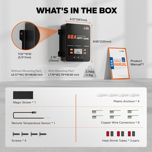 LiTime 12V/24V/36V/48V 고효율 99% 태양열 충전 컨트롤러 60A MPPT 블루투스 어댑터 870W-3480W 최대 PV 전력 FePO4 - Product Image 3