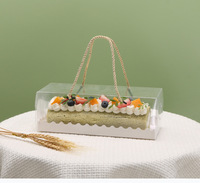 Boîtes à emporter d'emballage alimentaire poignée en corde boulangerie gâteau emballage boîte conteneur Transparent personnalisé Cupcake boîtes avec fenêtre populaire