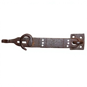 Loquet de porte rustique en fer forgé à la main, forme plate avec finition oxyde noir, pour installation domestique, connecteur de quincaillerie - Product Image 1