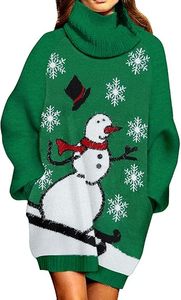 OEM/ODM Custom Adult Merry <strong>Christmas</strong> Pullover Sweater Casual Winter <strong>Jumper</strong> Sexy Cartoon Pattern Logo Position <strong>Women's</strong> <strong>Dress</strong> - Product Image 3
