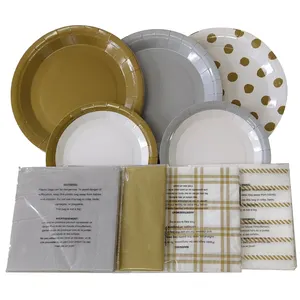 Custom printed disposable paper plates sets for party thanksgiving Christmas