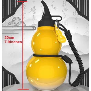 Bouteille d'eau <span class=keywords><strong>en</strong></span> plastique <span class=keywords><strong>Tritan</strong></span> de 800 ml (27 oz) <span class=keywords><strong>en</strong></span> forme de <span class=keywords><strong>gourde</strong></span>, motif mythologique chinois ancien Sun Wukong, avec cordon, sans BPA, pour l'extérieur, noire - Product Image 2