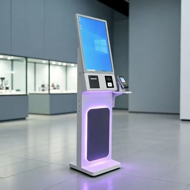 21.5/23.6/27/32 Inch Touch Screen Ordering Kiosk Windows Android Interactive Self Ordering Payment Machine Kiosk with LED Lights