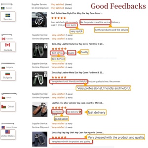 Nuevo modelo de cubierta de llave de coche de cuero de Metal Carcasa protectora para llavero de llave de coche accesorios para automóviles - Product Image 6