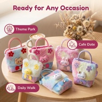 Sac à bandoulière en peluche Kawaii pour enfants, mini sac à main tie-dye arc-en-ciel, sac à bandoulière mignon en forme d'animal de dessin animé pour filles, cadeaux OEM