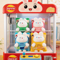 Jouets en peluche lapin aux quatre saveurs de chips, rembourrés en coton PP, pour machine à pinces, cadeau de mariage, cadeau d'anniversaire