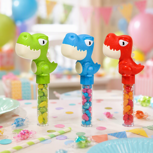 Giocattolo Tubo Caramelle a Forma di Dinosauro, Porta Caramelle con Testa di Dinosauro Carina e Tubo Trasparente, Gadget per Feste di Compleanno per Bambini, Regalo di Natale per Ragazzi e Ragazze - Product Image 1