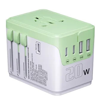 20W PD Fast Charger Dual USB And 3 Type C Ports Charger Adaptor With EU UK AU US Power Travel Adapter For Mobile Phone