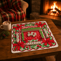 Tapete de Mahjong Navideño de Lujo Moderno, Antideslizante, de Secado Rápido, de Tierra de Diatomeas, Plegable y Portátil, para Entretenimiento en el Hogar
