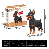Bloques de Construcción Mini de Moda al por Mayor, Modelo de Juguete de Perro Corgi, Dachshund, Schnauzer, Plástico ABS, Escala 1:1, 40 Piezas, Ladrillos Mágicos de Diamante