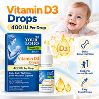 Gouttes de Vitamine D3 pour Bébé OEM, Cholecalciférol Liquide, Complément Nutritionnel, Marque Privée, Gouttes pour Nourrissons, Formules de Fabricant en Gros