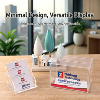 Boîte à cartes de visite en acrylique transparent de 3 mm d'épaisseur, assemblée, portable, grande capacité, pour salon professionnel, bureau, réception