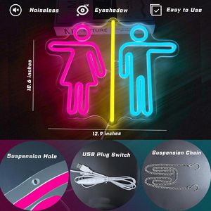 Restroom Letreros Neon LED dimmable USB powered ambient <b>light</b> store <b>window</b> decoration <b>light</b> street indicator <b>light</b> Customized 5V - Product Image 1