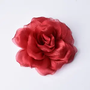 Hot Selling 13cm DIY Handmade Rose Jewelry Accessories Textured Yarn Clothing Elements For Jewelry Findings Components Europe