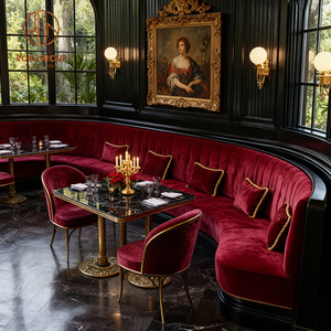 Meubles de luxe en pierre frittée rouge velours pour hôtels, restaurants, cafés et salons de thé : tables, chaises, banquettes et sièges pour <span class=keywords><strong>l</strong></span>'hôtellerie - Product Image 5