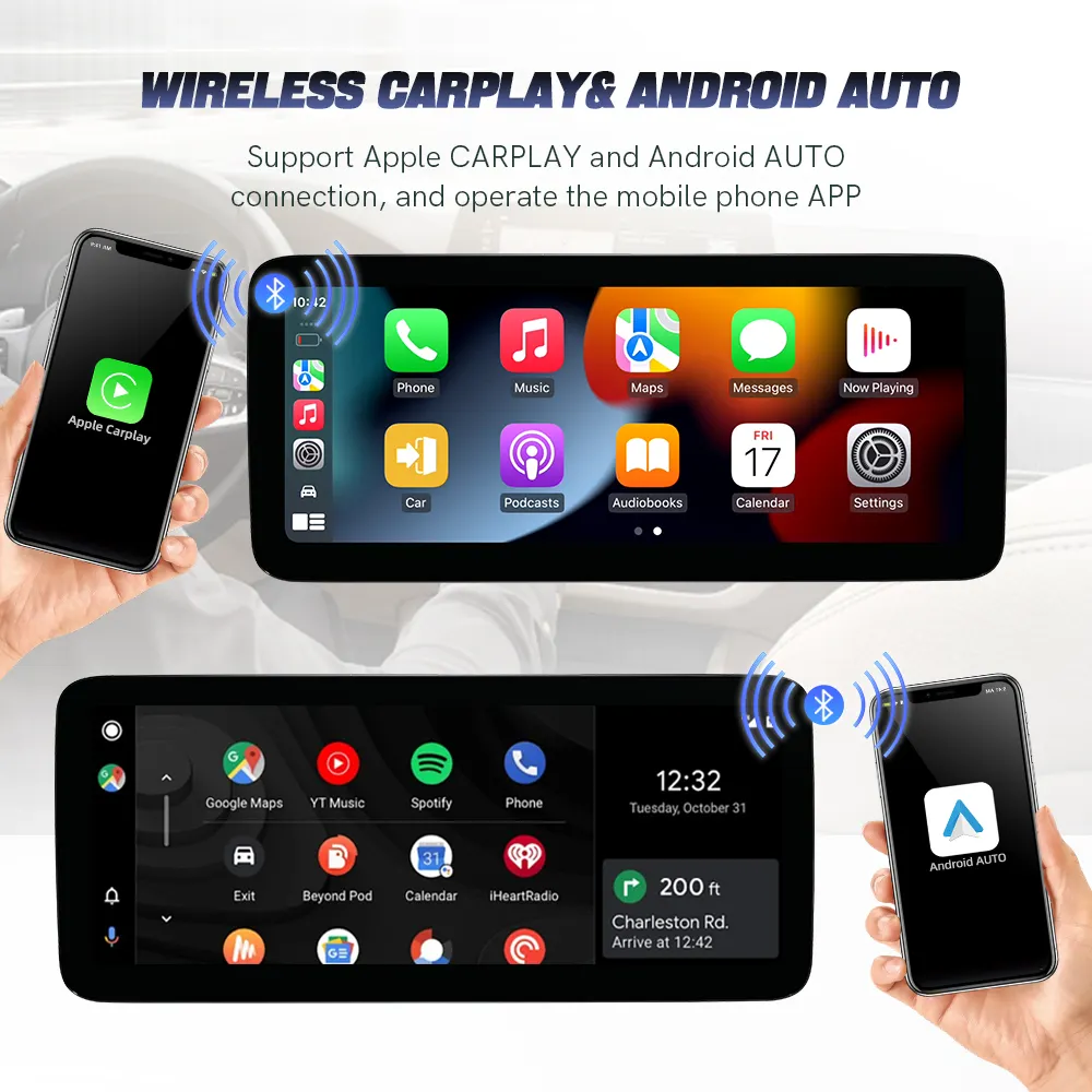 ZLH 12.3 polegadas Android 13 Tela de toque Auto CarPlay para Mercedes Benz Classe C V W204 W205 W447 2008 2014 2015 Car GPS BT 4GSIM