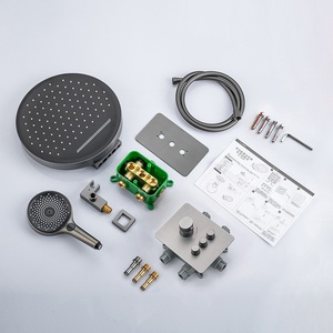 Mezclador de Agua Fría y Caliente Xinxi, Empotrado en Pared, de Cobre Cromado, con Botón de Presión y Pantalla Digital, Ducha de Lujo Ligera FL-6056, Diseño Minimalista - Product Image 6