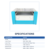 Machine de gravure laser CO2 1390, découpeuse laser 40W 60W 80W pour bois, acrylique, cuir, zone de travail 1300x900mm