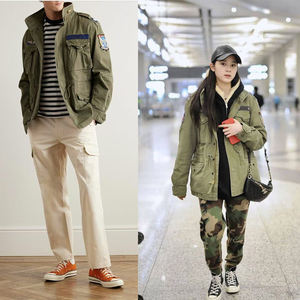 <span class=keywords><strong>Chaqueta</strong></span> Bomber Clásica <span class=keywords><strong>Americana</strong></span> M65 con Diseño Herringbone, 100% Lona de Algodón, Cuello Alto <span class=keywords><strong>Informal</strong></span>, Cierre de Cremallera, Resistente al Viento, ODM - Product Image 2