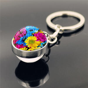 Porte-clés double face en acier inoxydable tournesol, pendentif promotionnel personnalisé de haute qualité - Product Image 5