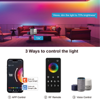 Controlador de Malla Inalámbrico LED de 4 Zonas, Regulador RGB Tuya Smart, Compatible con Alexa y Google Assistant, DC12V-48V, 5 Canales, Alcance de 30M, Carga Máxima de 1440W