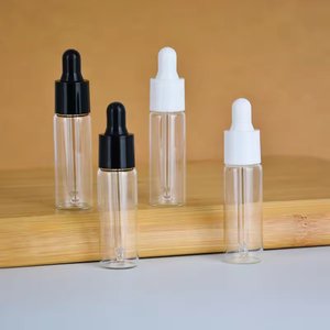 Flacons d'échantillons cosmétiques vides de 7 ml, mini flacons compte-gouttes en verre transparent, flacon d'huile essentielle, flacon de sérum avec <span class=keywords><strong>pipette</strong></span> noire et blanche - Product Image 3