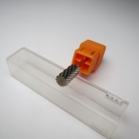 XF F M C XC Silver 5 en 1 Embout de ponceuse à ongles professionnel en carbure pour le retrait de gel et le polissage, forme cylindrique large, grain 4/6