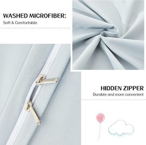 Rửa sạch microfiber CORNFLOWER màu xanh nữ hoàng Kích thước Duvet cover Set rắn màu mềm mại và thoáng khí với dây kéo đóng cửa - Product Image 3