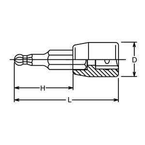 Koken-2011M-50-4 1/4 ''ซ็อกเก็ตบิต HEX-EAN ซ็อกเก็ตมือ4991644006335 1/4" - Product Image 2