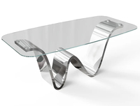 Base de table OEM en acier au carbone/acier inoxydable au design moderne en forme de vague pour tables à manger/tables basses, couleurs personnalisées, cadre en W, finition poudrée