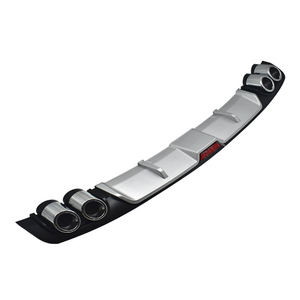 Accessori Auto Universali, <span class=keywords><strong>Diffusore</strong></span> Posteriore con Terminale di Scarico in Plastica ABS Nero/Argento, 118cm - Product Image 4