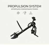Système de propulsion à pédale réglable à expédition rapide, unité de propulsion à hélice mains libres, moteur de kayak noir, prix de gros