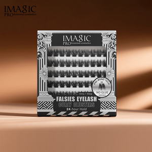 IMAGIC Cils en grappes auto-adhésifs sans colle 0,07 mm, fins, doux, haute confortabilité, volume superposé, look désordonné, maquillage des yeux style western - Product Image 4