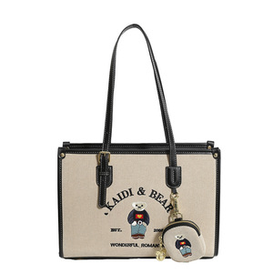 Borsa Tote da donna di grande capacità della fabbrica di Katie Bear con portamonete alla moda chiusura con Zip e fodera in poliestere - Product Image 4