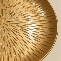 Assiette décorative en plastique PP dorée sur mesure, effet soleil rayonnant, pour mariage et décoration de table de fêtes