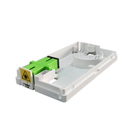 Caja de Montaje para Adaptador de Fibra Óptica SC de 1 Puerto, Placa de Pared FTTH para Redes LAN/CATV/FTTx, a Prueba de Polvo con Obturador