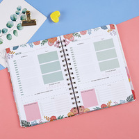 Agenda quotidien A5 à spirale en papier écologique avec sangle – Suivi des habitudes et de l'autodiscipline en anglais – Journal personnalisé avec couverture rigide