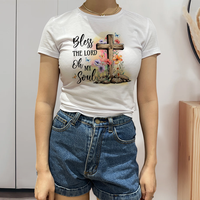 Y2K femmes Slim Fit Crop Top 95% coton 5% Spandex T-Shirt personnalisé sérigraphie LOGO bébé T-shirt pour les femmes
