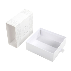 Custom Printed Logo <b>White</b> Jewelry Drawer <b>Box</b> with Ribbon Cardboard Paper Gift Packaging - Product Image 5