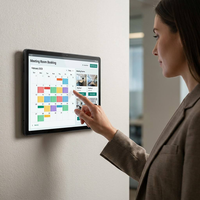 Tablette de réunion murale OEM personnalisée 15,6 pouces Android 14 Octa Core avec barre lumineuse LED pour entreprise et bureau
