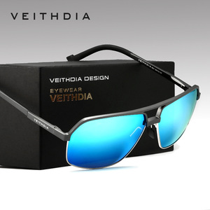 Veithdia Men's Sunglasses Aluminum Magnesium <b>Frame</b> Polarized Blue Lenses UV400 Driving Fishing Outdoors Cycling - Product Image 1