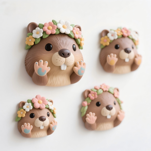 Lindo Portalápices de Resina con Forma de Capibara y Corona Floral - Adorable Porta Lápices <span class=keywords><strong>3D</strong></span> con Diseño de Animal, Organizador de Escritorio para el Hogar y la Oficina, Regalo - Product Image 6