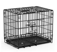 Cage pliable en fer pour animaux de compagnie, cage pour chien, niche pour chat, enclos métallique carré, respirant, utilisation en intérieur, plateau en plastique simple et moderne