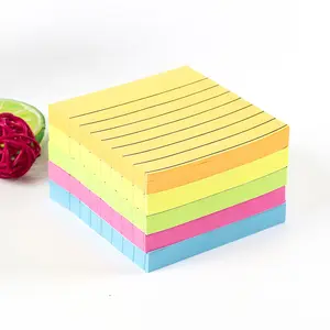 Bloc de notas con rayas florales, Bloc de notas con rastreador de hábitos, Bloc de notas cuadrado, suministros de papelería de oficina personalizados, notas adhesivas de colores