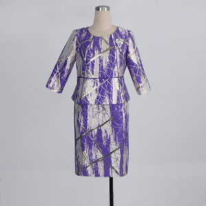 Traje de Vestir Formal de Lujo Color Morado, Dos Piezas, Personalizado, Talla Grande, Ropa de Mujer, Traje para Iglesia, Eventos y Fiestas - Product Image 1