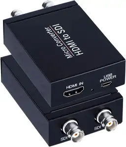 Konverter HDMI ke SDI, input HDMI 2-port output SDI mendukung HDMI 1.3 1080P, 3G/HD-SDI deteksi format otomatis