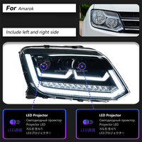 Conjunto de Faros Delanteros LED de 2 Lentes para Volkswagen VW Amarok, Piezas de Modificación de Lámparas Delanteras para Camioneta