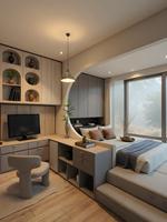 Plateforme Tatami Moderne Personnalisée avec Boîte de Rangement Cachée, Meuble de Maison Minimaliste Haut de Gamme